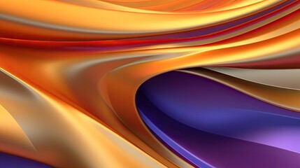 Poster - An abstract image of an orange and purple wave. Created with Generative Ai Technology