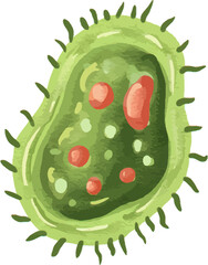 watercolor science virus or microbe painting clip art, bacteria biology illustration png