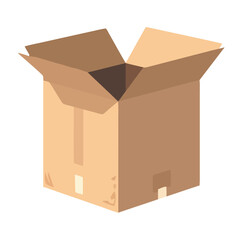 Poster - Cartoon cardboard box, shipping and delivery