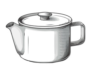 Sticker - Metallic cooking pot with lid and handle