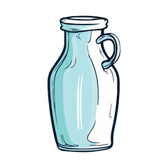 Poster - Organic milk bottle design on blue background