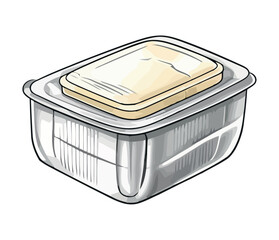 Poster - Fresh meal in plastic container with lid