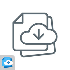 Aufkleber - data, document, file download button concept illustration line and flat icon design editable vector eps10