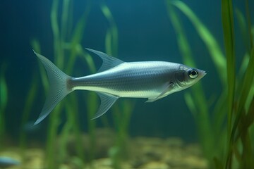 Poster - colorful tropical fish swimming in a coral reef Generative AI