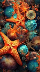 close up of colorful marine life on ocean floor. Made with the highest quality generative AI tool