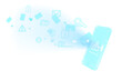 Digital png illustration of blue digital email icons on transparent background
