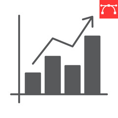 Poster - Success chart glyph icon, solution and business, growing graph vector icon, vector graphics, editable stroke solid sign, eps 10.