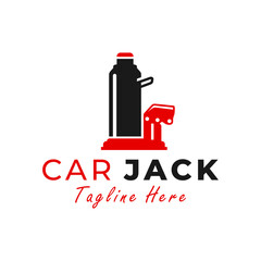 Sticker - car jack vector illustration logo design