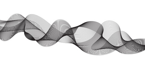 Wall Mural - Abstract wavy grey blend technology liens background. Digital frequency track equalizer. Abstract frequency sound wave lines and twisted curve lines background. Banner design background.