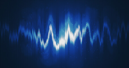 Poster - Abstract blue energy equalizer from particles and dots abstract background