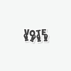 Sticker -  Vote logo sticker isolated on white