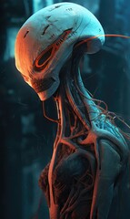 Wall Mural - alien from another planet made with generative ai