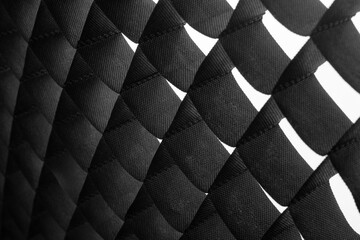 Softbox Cellular Mesh grid, close up, macro.