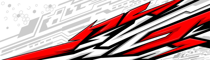 Wall Mural - Abstract Car decal design vector. Graphic abstract stripe racing background kit designs for wrap vehicle, race car, rally, adventure and livery