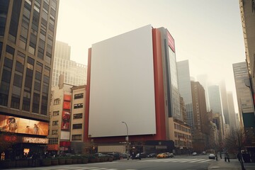 Poster - Modern city building billboard wall. Generate Ai