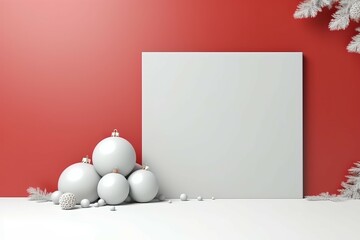 Poster - Christmas day background frame. Generate Ai