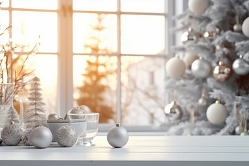 Poster - Christmas day background morning. Generate Ai