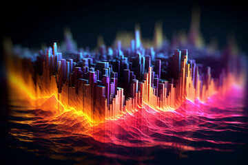 Poster - An image of a soundwave expanding and reverberating, signifying the spread and impact of sound energy.  Generative AI technology.