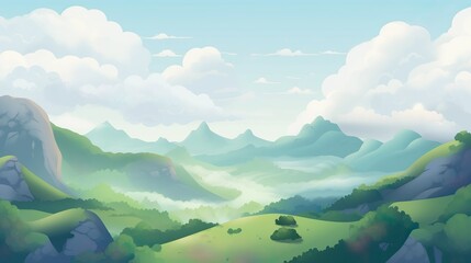 Wall Mural - abstract background view of the valley. a visually striking banner design highlighting an abstract b
