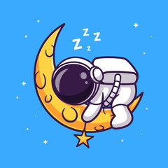 Wall Mural - Cute Astronaut Sleeping On Moon With Star Cartoon Vector
Icon Illustration. Science Technology Icon Concept Isolated
Premium Vector. Flat Cartoon Style