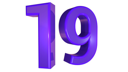 Sticker - Purple 3d bold number