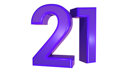 Sticker - Purple 3d bold number