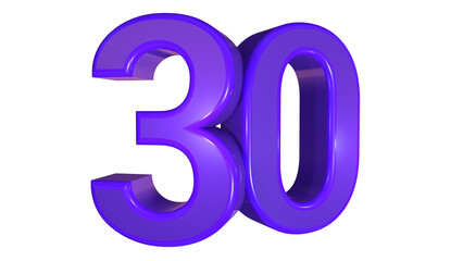 Sticker - Purple 3d bold number