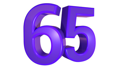 Sticker - Purple 3d bold number