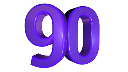 Sticker - Purple 3d bold number