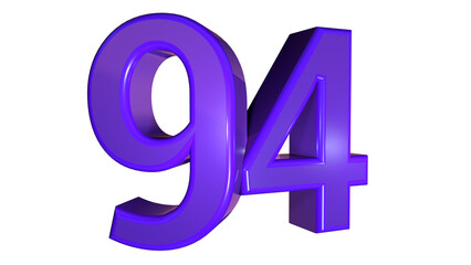 Sticker - Purple 3d bold number