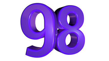 Wall Mural - Purple 3d bold number