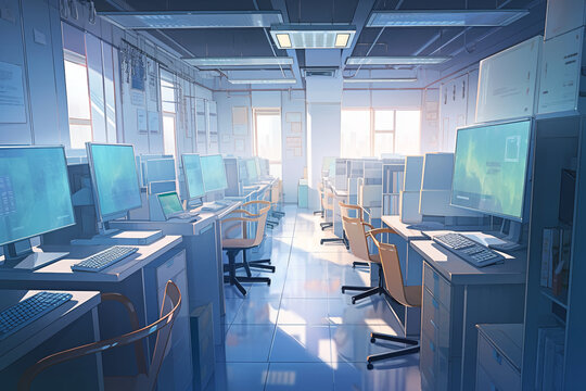 繊細で芸術的な学校や学園系背景のイラスト(AI generated image)