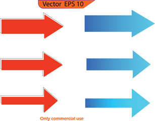 Wall Mural - red and blue arrow vector icon pack. vector illustration