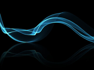 Wall Mural - Abstract design background of blue flowing waves