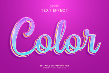 decorative color calligraphy editable text effect vector design