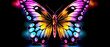 Wunderschöner leuchtender, mehrfarbiger Schmetterling, generiert mit KI