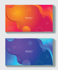 Sticker - Set of abstract background with colorful geometric shapes,  minimal dynamic gradient background gradient, abstract creative scratch digital background.