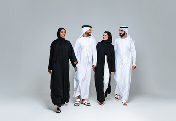 Beautiful arab middle-eastern woman with traditional abaya in studio