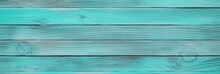 Top View Of Decorative Rustic Turquoise Wooden Background With Horizontal Planks. Shabby Wood Teal Or Turquoise Green Painted. Vintage Beach  Backdrop Generative AI
