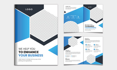 Wall Mural - business bifold brochure. brochure design, business brochure, corporate brochure template.