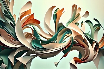 Sticker - paper streamer in motion, waving and fluttering in the breeze, created with generative ai