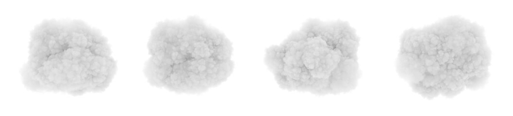 Wall Mural - Cumulus and fluffy cloud shape with isolated on transparent background - PNG file, 3D rendering illustration, Clip art, cut out and sky elements 
