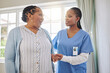 © Siphosethu Fanti/peopleimages.com - Nurse helping senior patient to walk with support, healthcare and kindness at retirement home. Black person and caregiver together for trust, elderly care and help for rehabilitation and wellness
