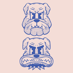 Poster - hand drawn dog head illustration in vintage style
