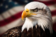 © ADDICTIVE STOCK - Generative Ai illustration of powerful eagle with USA flag representing 4th of july independence day celebrations
