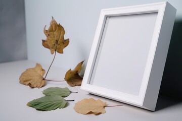 Sticker - minimalist photo frame, with a beautiful and simple photo of nature, created with generative ai