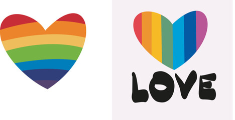 Wall Mural - Love is love. Love always wins. Vector illustration of the Pride parade. LGBT community