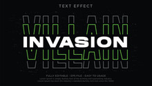 Villain invasion editable text effect with streetwear style for tshirt design