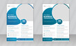 © DesignyBee - Corporate business flyer template design set with blue & orange color. marketing, business proposal, promotion, advertise, publication, cover page. new digital marketing flyer set