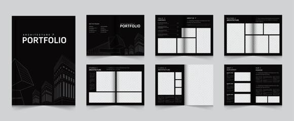 Wall Mural - Architecture and interior portfolio or portfolio template design
